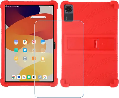 Vista 9 de Funda de TPU para tablet Onn 12.1 Pro 2024 + vidrio templado HD, carcasa de silicona protectora trasera – 9 dureza anti-arañazos protector
