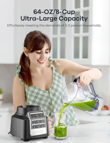 Vista 8 de Ganiza Batidora de batido Max 1800W, licuadoras profesionales para cocina