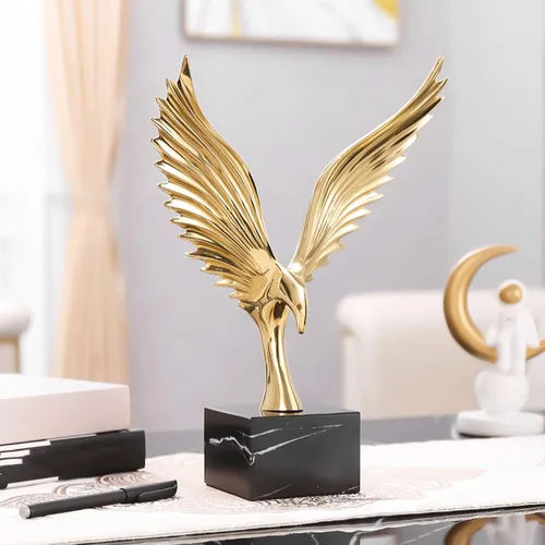Vista 8 de Escultura china de Feng Shui Estatua de escritorio Escultura de escritorio Mármol Dapeng Alas de difusión Artesanía Estatua de Animal, Accesorios