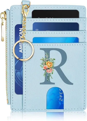 Vista 39 de Tarjetero para mujer minimalista y delgado con bolsillo frontal, bloqueo RFID, cartera compacta con ventana para identificación y bolsillo