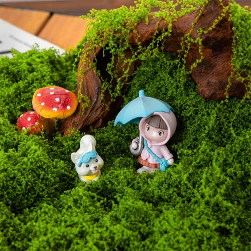 Vista 3 de Musgo verde falso para plantas en maceta, musgo artificial, musgo verde para manualidades para decoración de manualidades, arte en maceta