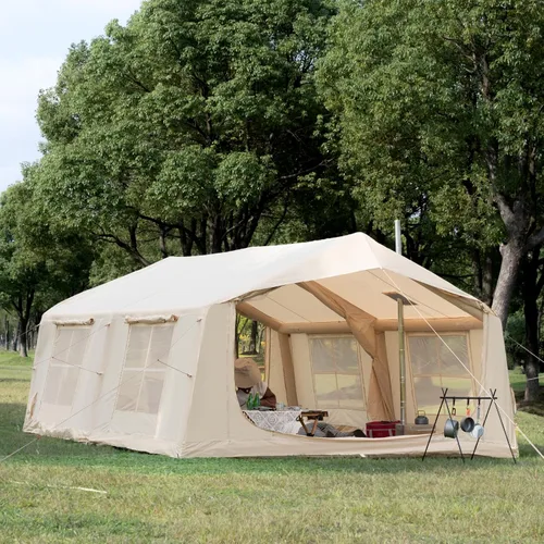 Vista 15 de Inflatable Camping Tent with Hand Pump Waterproof Outdoor Blow up Tent 2-8 Person Oxford 4 Season Glamping Air Tent Cabin House with Mesh Windows &