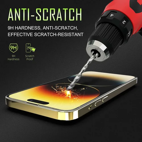 Vista 4 de [Paquete de 2+2] Kit de herramientas de protección de marco fácil de instalar, protector de pantalla de vidrio templado + lente de cámara compatible