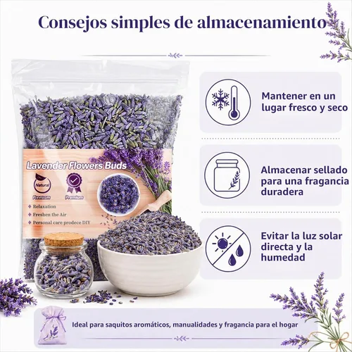 Vista 7 de Sukh 3OZ Bolsas de Capullos de Lavanda Seca - Bolsas de Lavanda para Cajones, Armarios, Aromas Frescos, Bolsas de Lavanda para Regalos