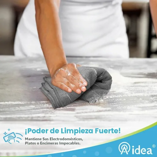 Vista 3 de AIDEA - Juego de 8 toallas de cocina para cocina, color gris, paño