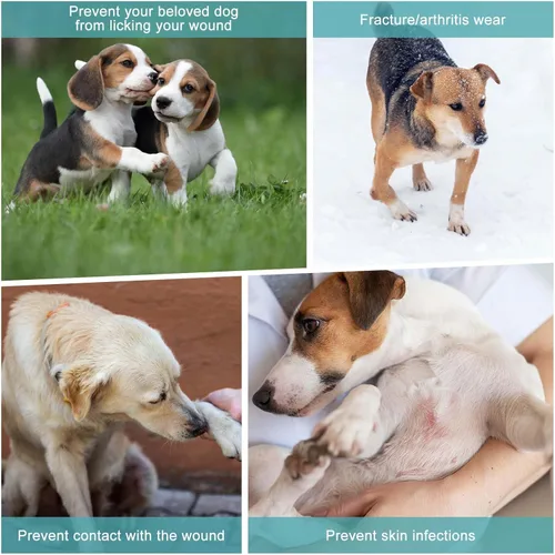Vista 5 de Mangas para patas de perro, traje de recuperación para patas delanteras, mangas para mascotas, codo protector (S, gris oscuro, poliéster)