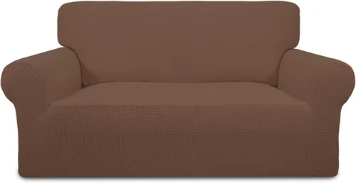 Vista 11 de PureFit Funda elástica para sofá biplaza, funda de sofá suave y antideslizante de jacquard de elastano, protector de muebles lavable con espuma
