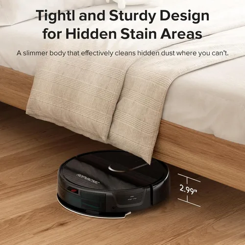 Vista 3 de ROPVACNIC Robot aspirador robot aspirador y trapeador combinado con succión de 5200 Pa, ajustes de limpieza personalizados, aspiradora robótica
