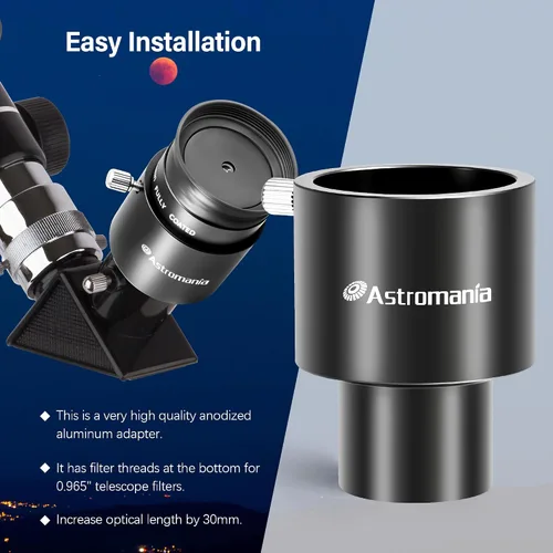 Vista 7 de Astromania Adaptador de ocular telescopio de 0.965 a 1.25 pulgadas
