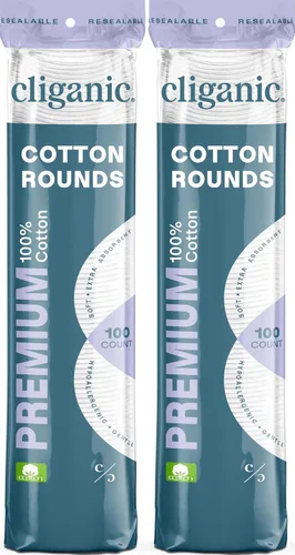 Vista 8 de Cliganic Rondas de algodón prémium para cara, almohadillas desmaquillantes