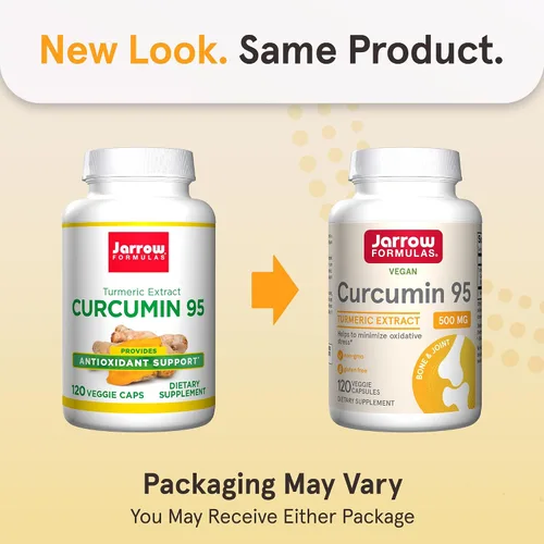 Vista 3 de Jarrow Formulas Curcumina 95 500mg - Hasta 120 porciones (cápsulas vegetales) y quercetina 500 mg - Bioflavonoide - Suplemento dietético