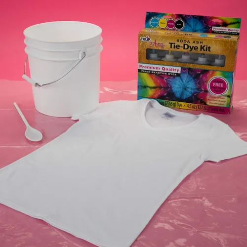 Vista 3 de Kit de teñido anudado artesanal Tulip con botella para mezclar colores, nuestros colores más vibrantes Artesano