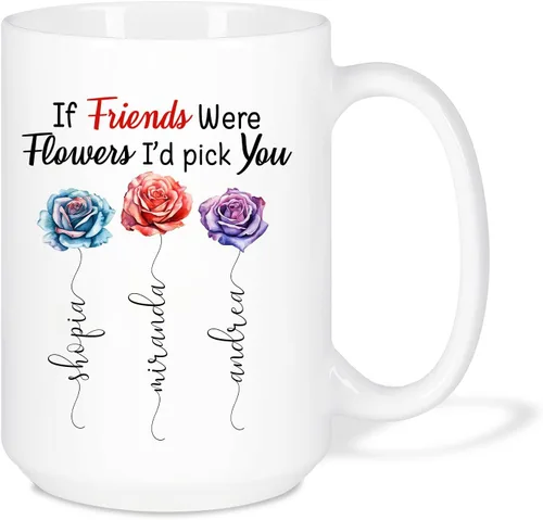 Vista 19 de Taza de café personalizada de alma gemela, taza de café de amistad personalizada para mejores amigos con nombres, mejores amigos, hermanas del alma