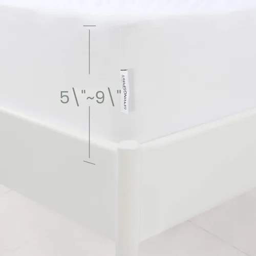 Vista 5 de Funda de somier tamaño Queen con material tejido suave y elástico, solo cubre lados, alternativa para falda de cama, resistente a las arrugas y a