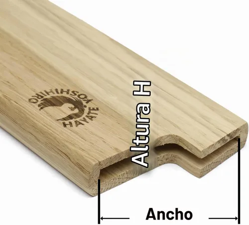 Vista 5 de Yoshihiro Protector magnético de hoja de madera de roble Saya para cuchillo Gyuto 7 IN (7.087 in)