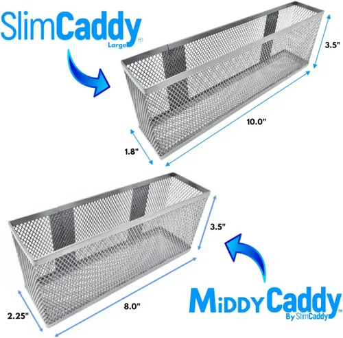 Vista 7 de Slim Caddy Paquete grande + Middy Caddy Organizador de puerta de gabinete Organizador de gabinete de cocina, almacenamiento de gabinete