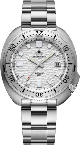 Vista 15 de ADDIESDIVE Reloj Automático de Buceo 200 M Reloj para Hombre Luminiscente Mecánico NH35A Analógico Acero Inoxidable AD2081 acero negro