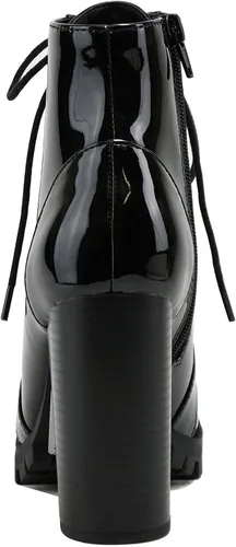 Vista 2 de Soda Chalet - Botín de moda con cordones de inspiración militar con tacón apilado y cremallera lateral.