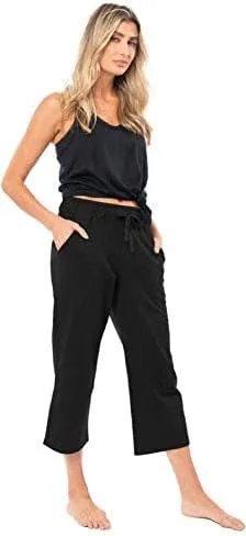 Vista 6 de Sexy Basics Paquete de 3 pantalones con cordón para mujer Pantalones capri de algodón de rizo francés