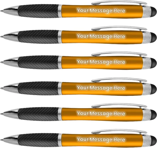Vista 4 de Paquete de 80 bolígrafos personalizados, grabado láser sin granel, bolígrafo de 3 pulgadas, lápiz óptico y área personalizada con luz, nombre