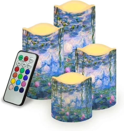 Vista 28 de Ystardream Velas sin llama de hojas tropicales con control remoto que funcionan con pilas, velas LED realistas con control remoto y temporizador