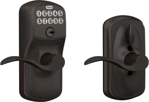 Vista 31 de SCHLAGE FE595VCAM716ACC FE595VCAM/ACC 716 cerradura de teclado para puerta, con manija Accent, flexible, bronce envejecido