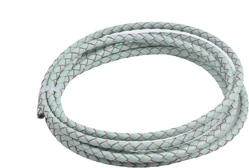 Vista 61 de 2 yardas 8.0mm Cordón redondo de cuero trenzado auténtico marrón antiguo para corbata de bolo