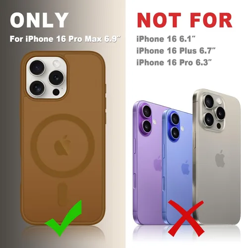 Vista 502 de Funda para Google Pixel 10 Pro XL, cubierta magnética mate, color negro Fit for MagSafe, Screen Protector included, Shockproof Military Grade