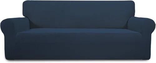 Vista 16 de PureFit Funda elástica para sofá biplaza, funda de sofá suave y antideslizante de jacquard de elastano, protector de muebles lavable con espuma