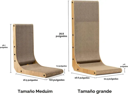 Vista 5 de FUKUMARU Rascador para gatos, 18.7 pulgadas en forma de L, almohadilla para rascar para gatos montada en la pared, cartón rascador para gatos