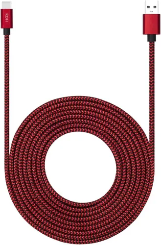 Vista 6 de RoFI Cable USB tipo C de 15 pies con carga rápida de 3 A, cable de carga USB C trenzado de nailon ultra largo y extremadamente duradero para Galaxy