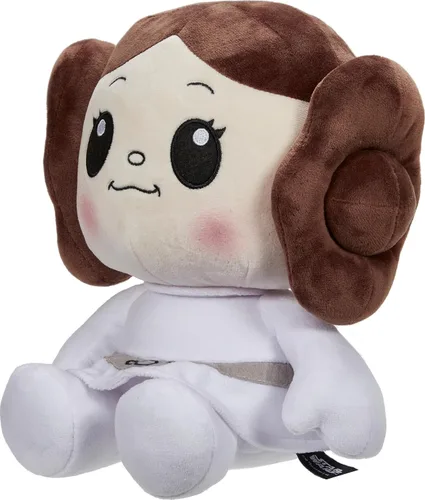 Vista 3 de Mattel Star Wars Return of the Jedi Snug Club Juguete de Peluche, Muñeca de Personaje Suave de la Princesa Leia, Coleccionable del 40º Aniversario