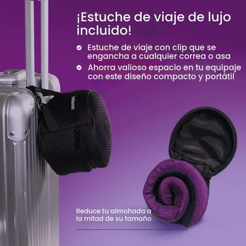 Vista 6 de Cabeau Almohada Cervical de Viaje de Enfriamiento para Vuelos de Larga Distancia – Evolution Cool – Espuma Viscoelástica de Soporte con Rejillas
