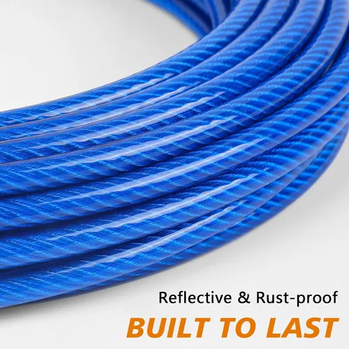 Vista 5 de XiaZ Cable de amarre para perros de 10 pies, para patio, cable de acero para mascotas con clips duraderos con bloqueo, cadenas para perros