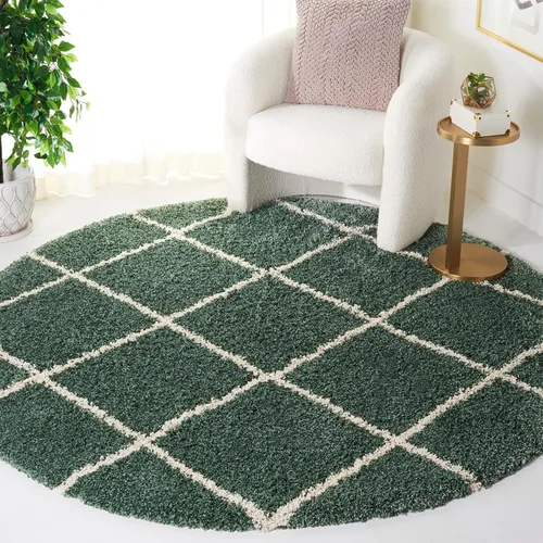 Vista 13 de SAFAVIEH Hudson Shag Collection - Alfombra decorativa de 2 x 3 pies, color beige y marfil, diseño moderno de enrejado, no desprende pelusa