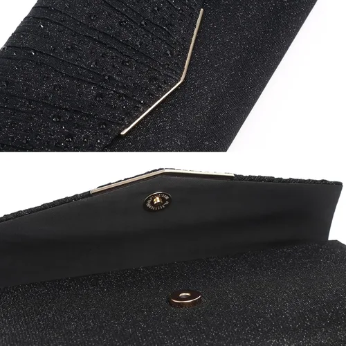 Vista 4 de Gurina Bolso de noche para mujer, bolso de mano con diamantes de imitación, lentejuelas con purpurina, bolso cruzado para mujer, fiesta de boda
