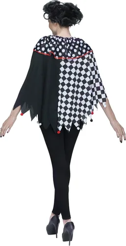 Vista 2 de Fun World Disfraz de poncho de payaso aterrador para mujer, Multi