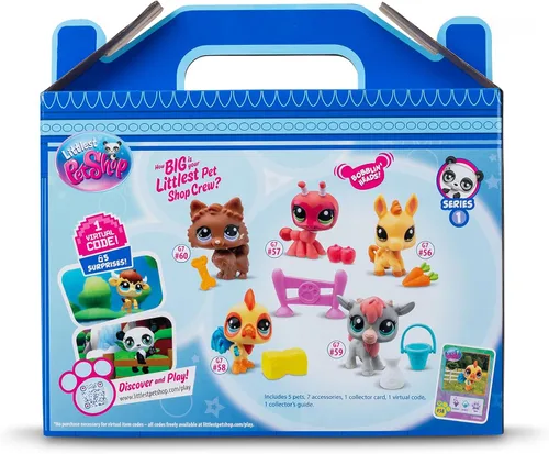 Vista 7 de Littlest Pet Shop Farm Besties - Juego de coleccionista - Gen 7 Bobble Head Pets #56-60, juguete de imaginación para niños mayores de 4 años