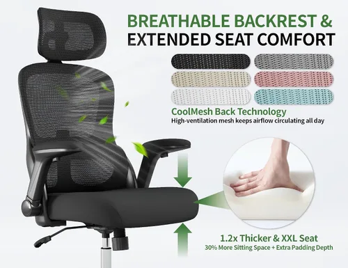 Vista 11 de Silla de oficina ergonómica: silla de escritorio para computadora de 400
