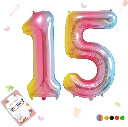 Vista 197 de Globos grandes de 40 pulgadas de números del 0 al 9, globos numéricos para decoración de fiesta de cumpleaños, globos de helio de aluminio
