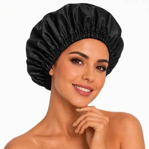 Vista 14 de Aquior Gorro de ducha grande reutilizable impermeable para mujeres, gorro de ducha para cabello largo y grueso, para todas las longitudes de Verde