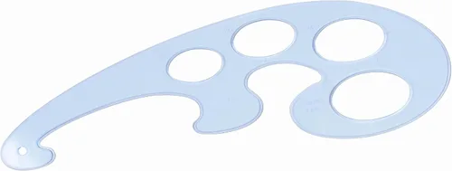 Vista 5 de Regla de curva francesa en plantilla de plástico reutilizable transparente, útil como herramienta de dibujo para instrumentos de dibujo profesional