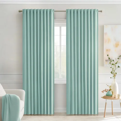 Vista 55 de MIULEE Cortinas opacas con pestaña trasera de 63 pulgadas de largo, juego de 2 paneles para sala de estar, dormitorio, privacidad, bolsillo
