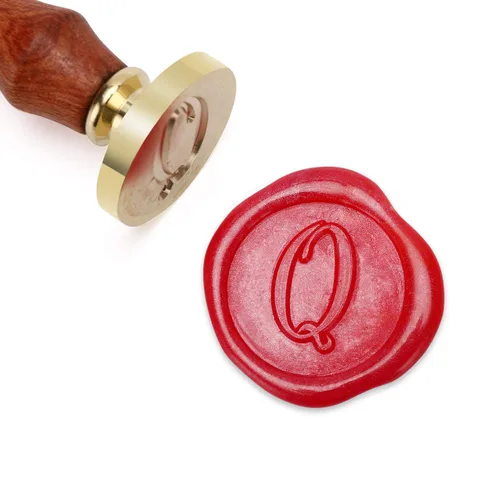Vista 13 de Sello de cera Mceal, sello de latón con mango de madera, sello grande de 30 mm, letra A caligráfica