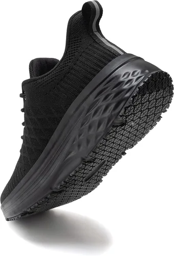 Vista 2 de AVW Zapatos de trabajo antideslizantes para mujeres, zapatillas deportivas resistentes al agua para caminar, zapatos para servicio de alimentos