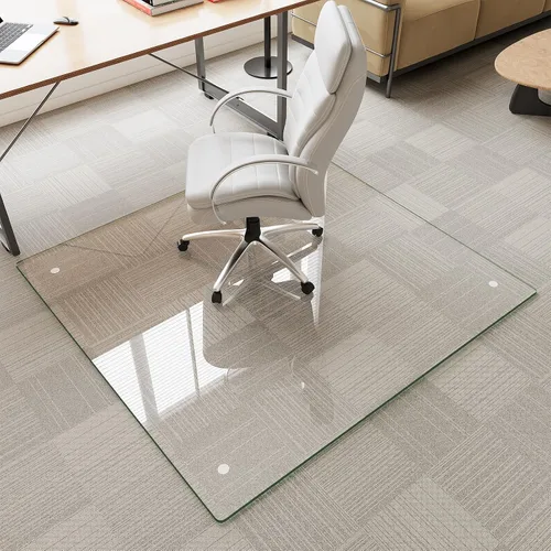 Vista 17 de Alfombrilla de cristal templado gris para silla de 30 x 48