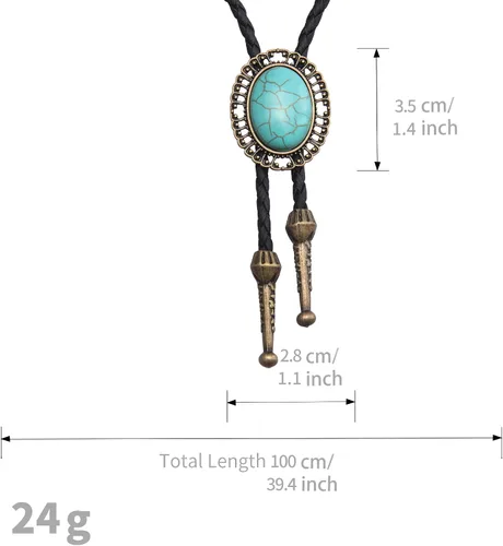Vista 441 de Jeilwiy Corbata de bolo para hombre, corbata de vaquero occidental, collar de corbata de bolo dorado, corbata de cuero, corbata de Halloween