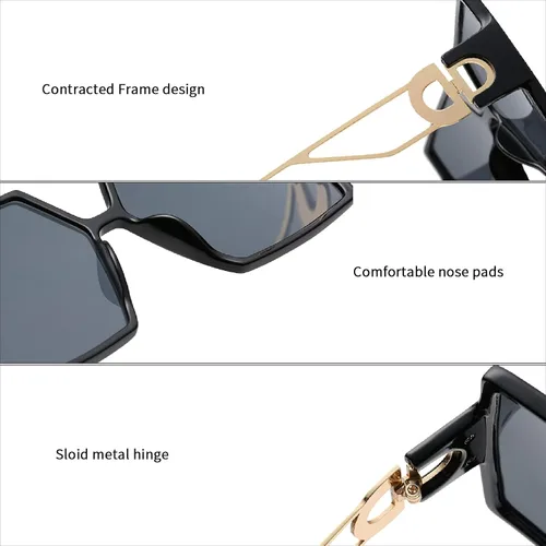 Vista 3 de Dollger Gafas de sol cuadradas de gran tamaño para mujer con sombras grandes protección UV400
