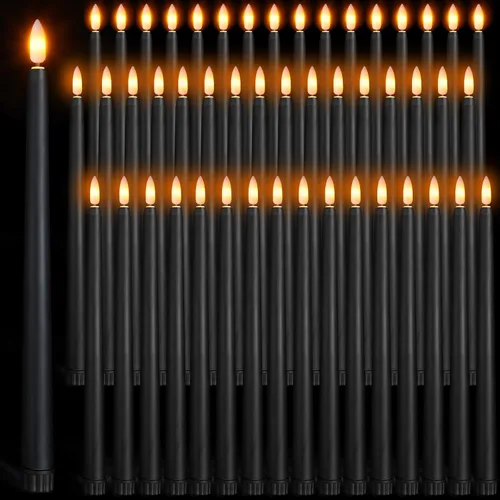 Vista 10 de Handepo Paquete de 48 velas LED sin llama, color rojo, 11 pulgadas