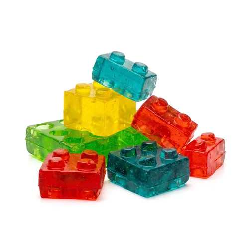 Vista 2 de NY Spice Shop Building Blocks Gomitas 3D - Gomitas Rellenas de Jalea de 1 Libra - Paquete Variado de Dulces - Aperitivos Masticables de Fruta Jugosa